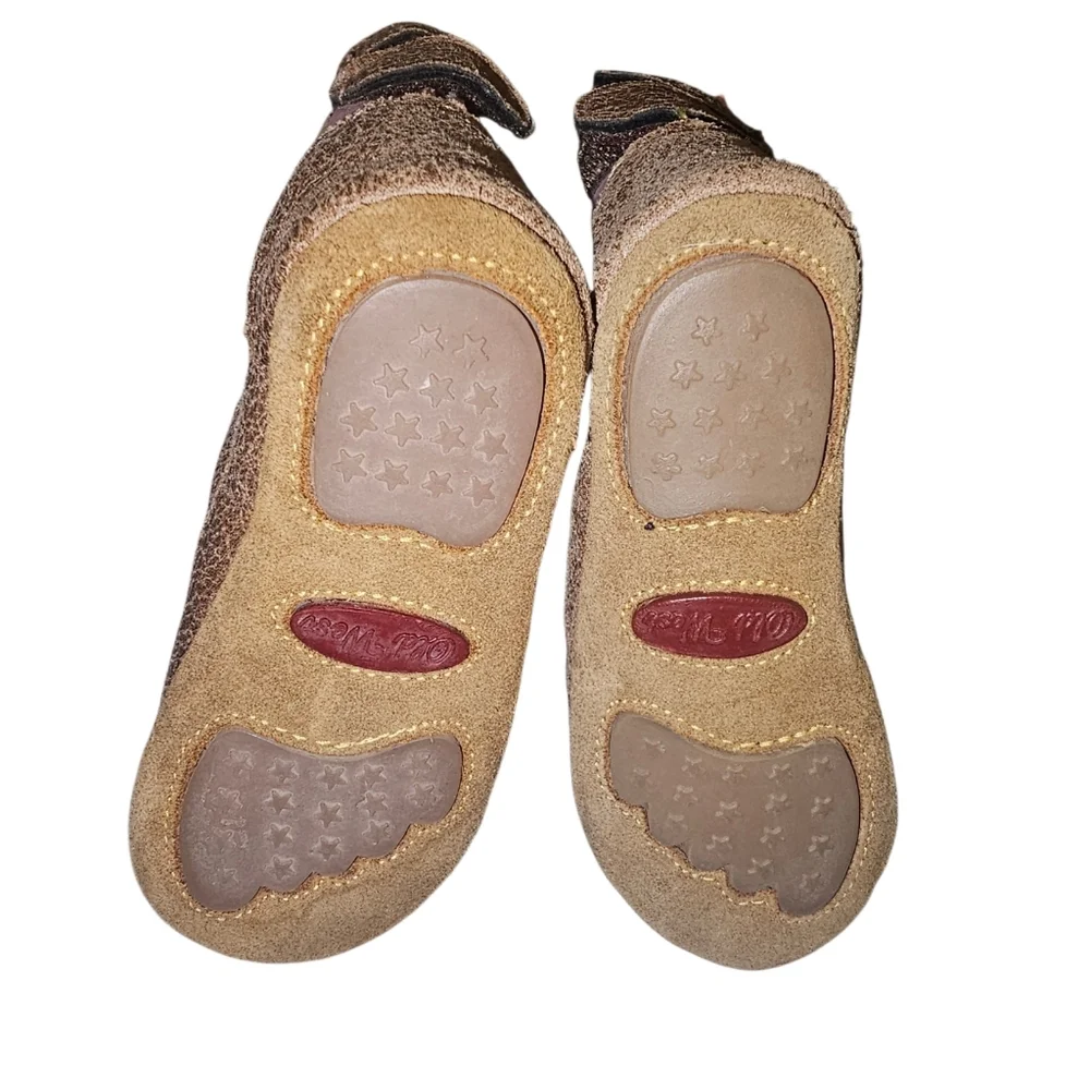 Old West Pink and Brown Embroidered Baby Western Booties